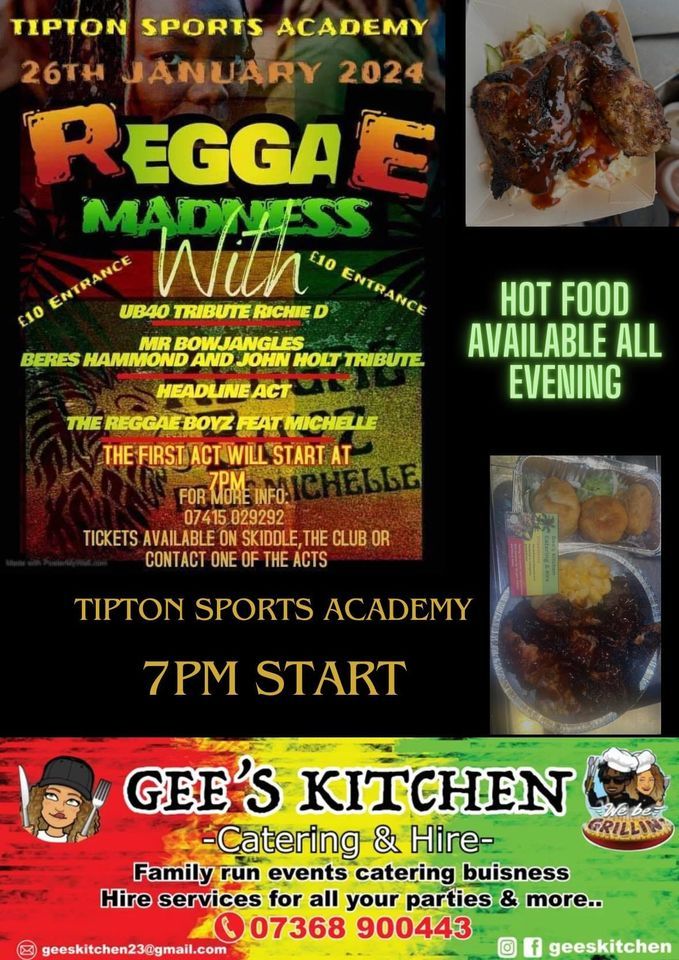 Reggae Madness Tipton, Tipton Sports Academy Social Club, 26 January