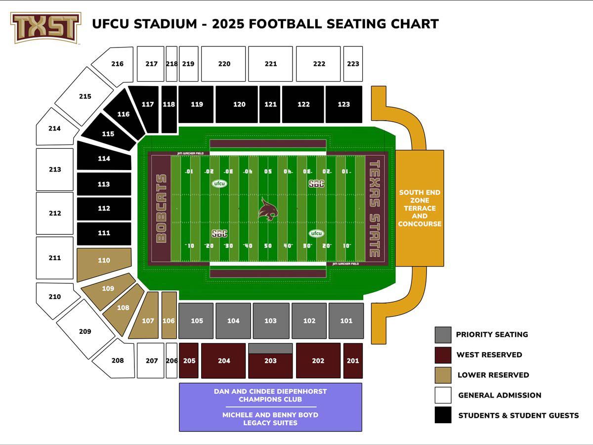 2025 Texas State San Marcos Bobcats Football Season Tickets at UFCU Stadium - TX, 29 August | Event in San Marcos