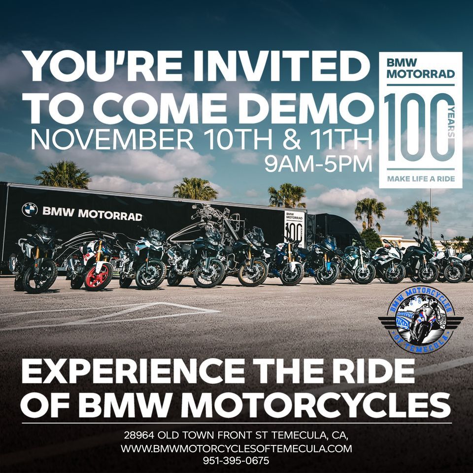 BMW DEMO DAYS with BMW Motorcycles of Temecula, BMW Motorcycles of ...