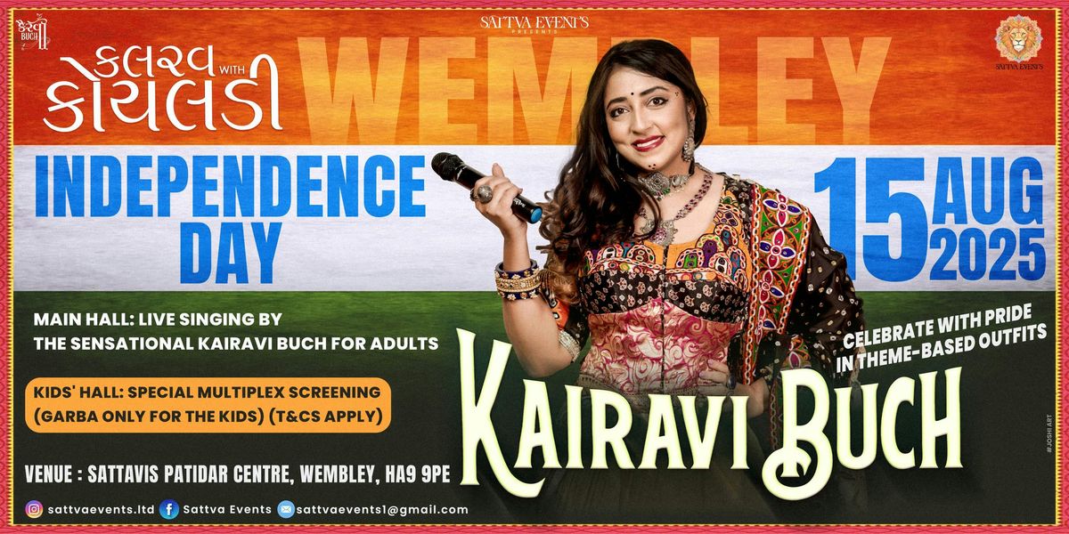 PRE-NAVRATRI WITH KAIRAVI BUCH (KALRAV WITH KOYALDI) WEMBLEY , 15 August | Event in Harrow | AllEvents