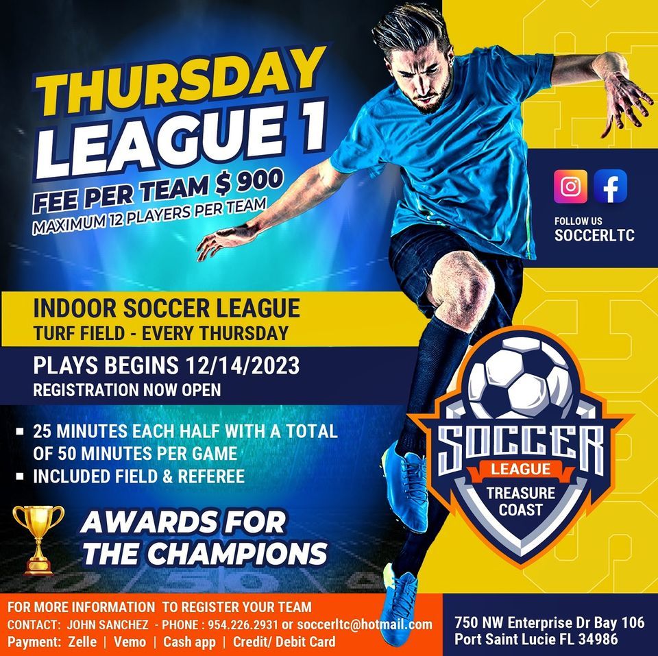 Indoor Soccer League at Port Saint Lucie, City Soccer PSL, Port Saint