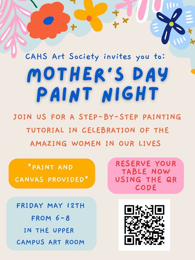 Mothers Day Paint Night (CAHS students and staff Cumberland