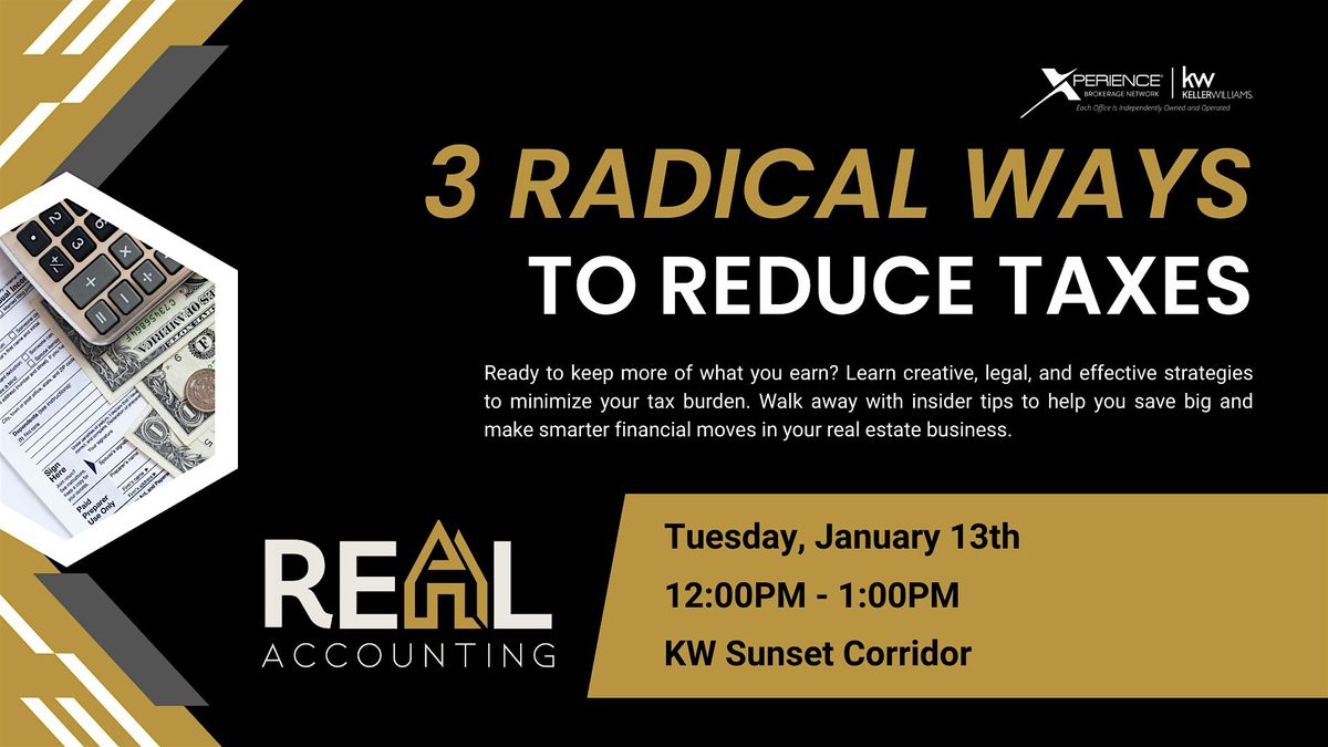 3 Radical Ways to Reduce Taxes - Portland, 13 January | Event in Hillsboro | AllEvents