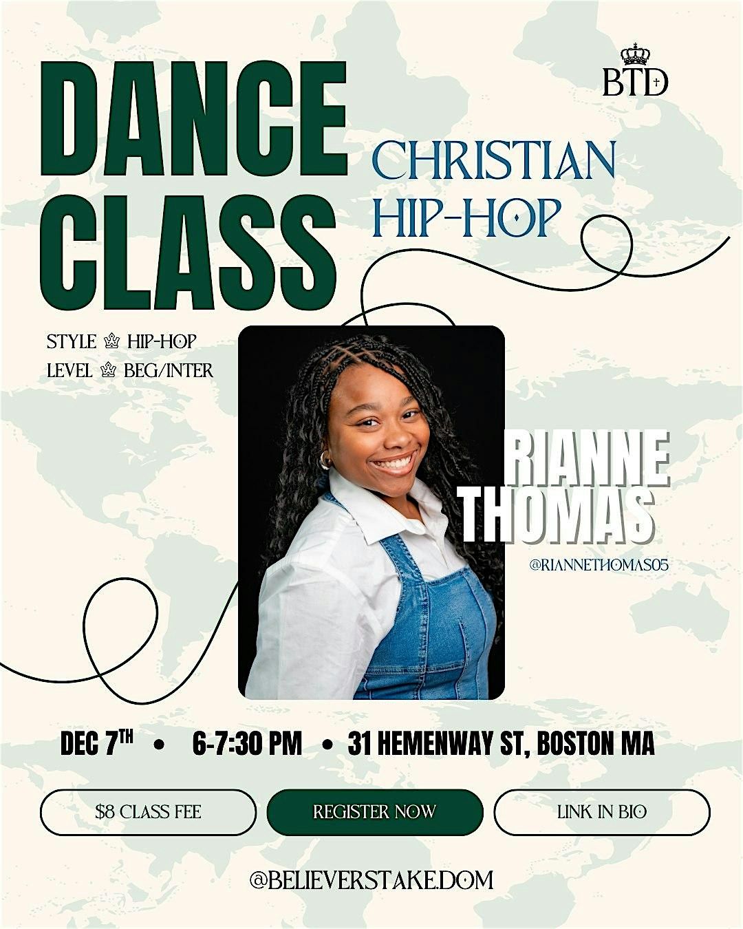 DANCE CLASS: Christian Hip-Hop, 7 December | Event in Boston | AllEvents