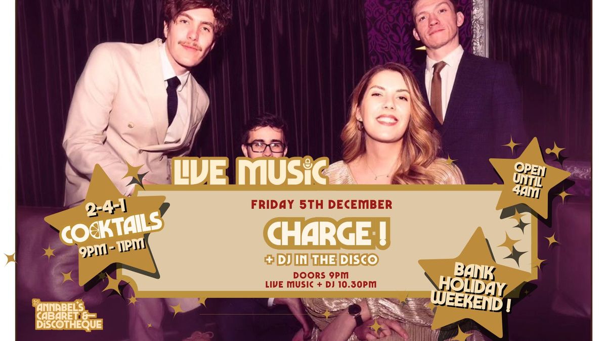 Live Music: CHARGE! // Annabel’s Cabaret &amp; Discotheque, 5 December | Event in Plymouth | AllEvents