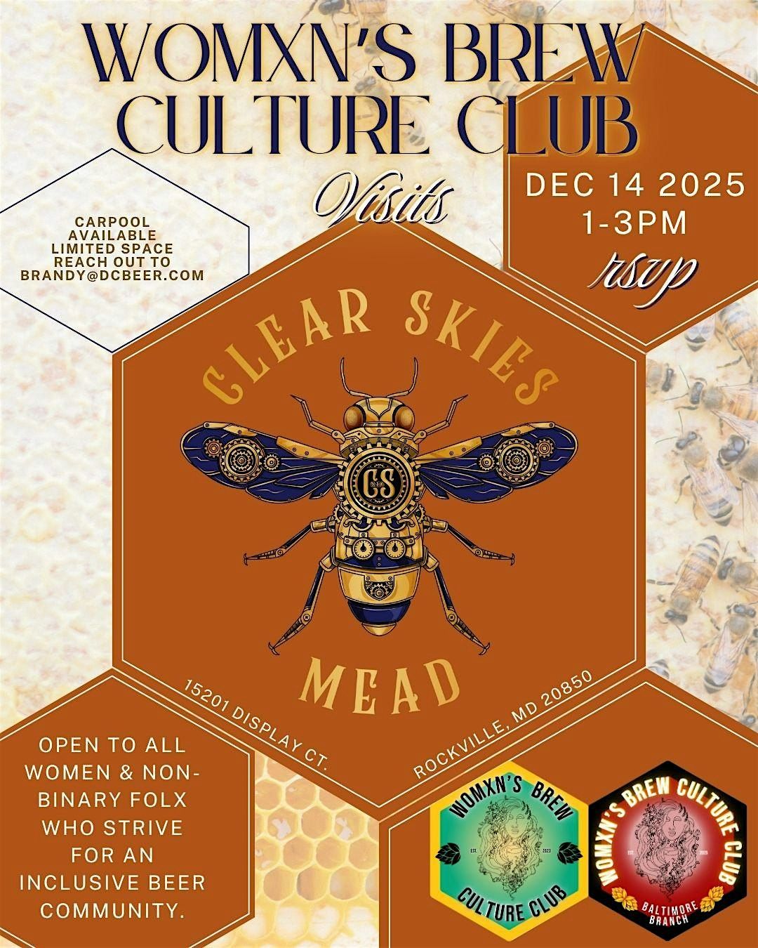 Womxn's Brew Culture Club visits Clear Skies Meadery, 14 December | Event in Rockville | AllEvents