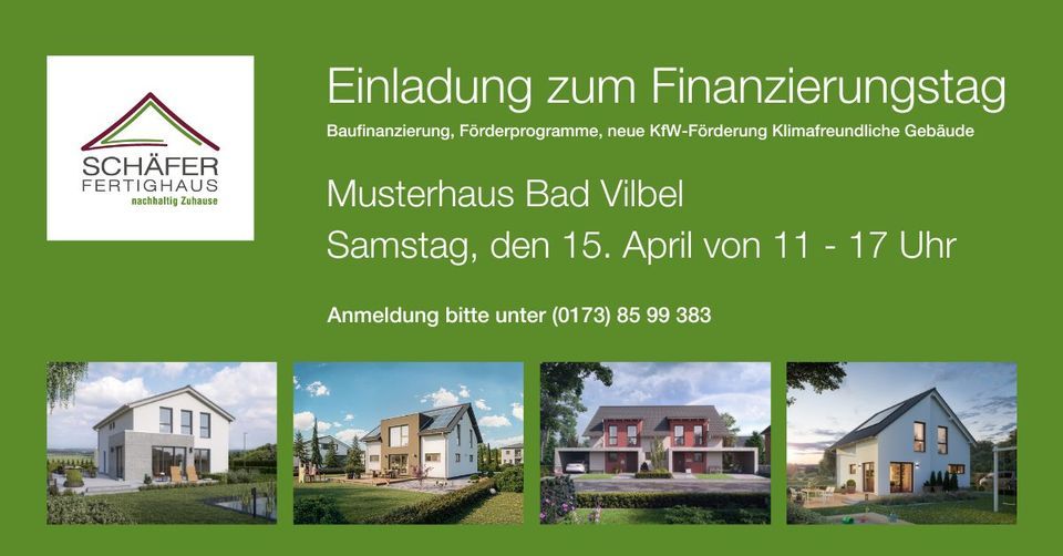 Einladung zum Finanzierungstag am 15. April von 11 bis 17 Uhr im