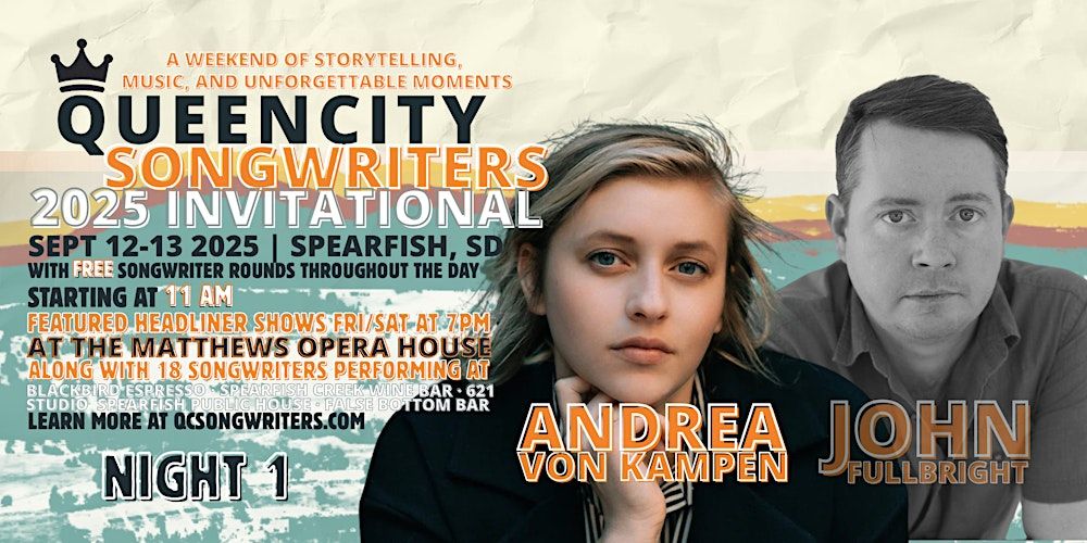 Queen City Songwriters Invitational Night 1: Andrea von Kampen in Spearfish, 12 September | Event in Spearfish