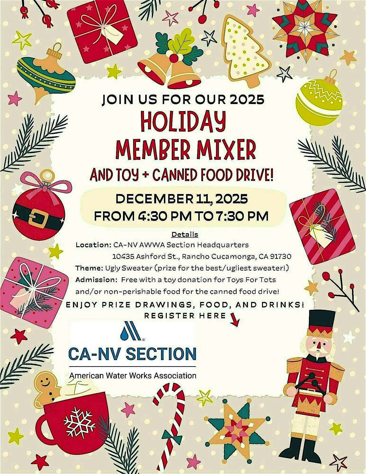 CA/NV AWWA Holiday Member Mixer, 11 December | Event in Rancho Cucamonga | AllEvents
