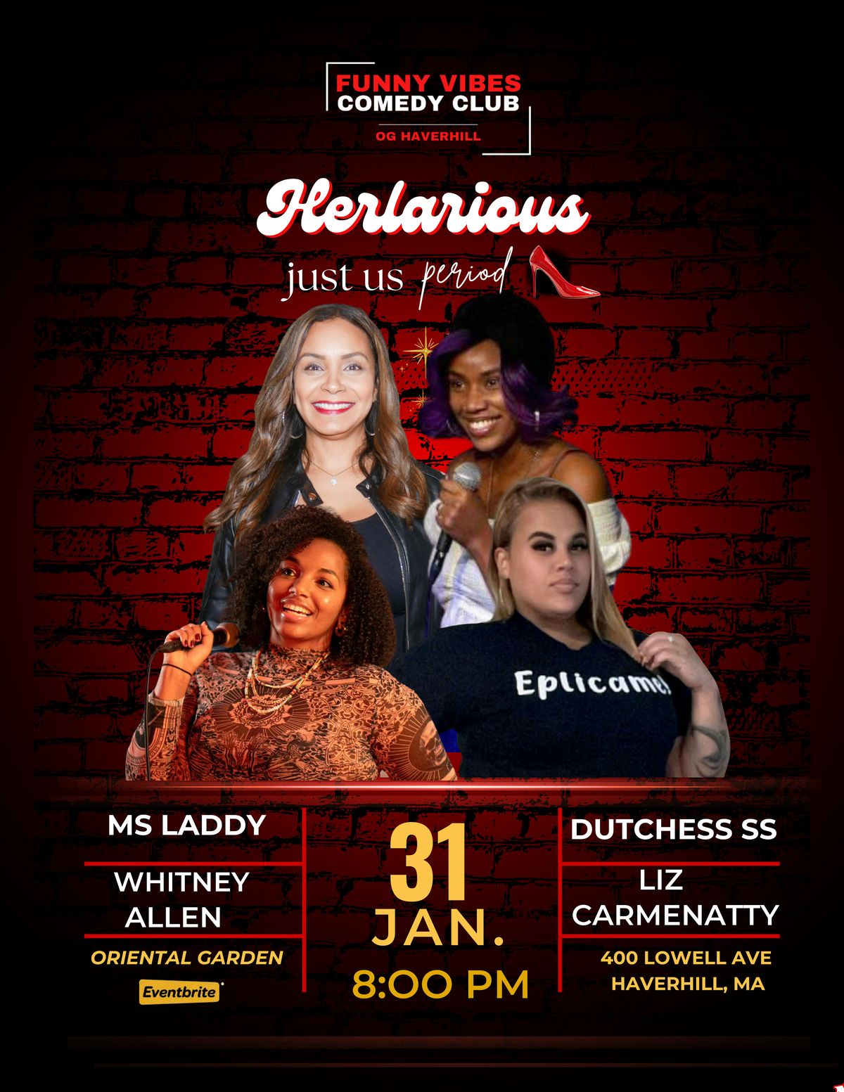 Herlarious Just us Period - Dutchess SS, 31 January | Event in Haverhill | AllEvents