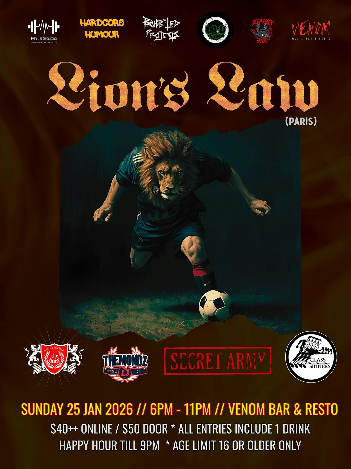 LION'S LAW, 25 January | Event in Singapore | AllEvents