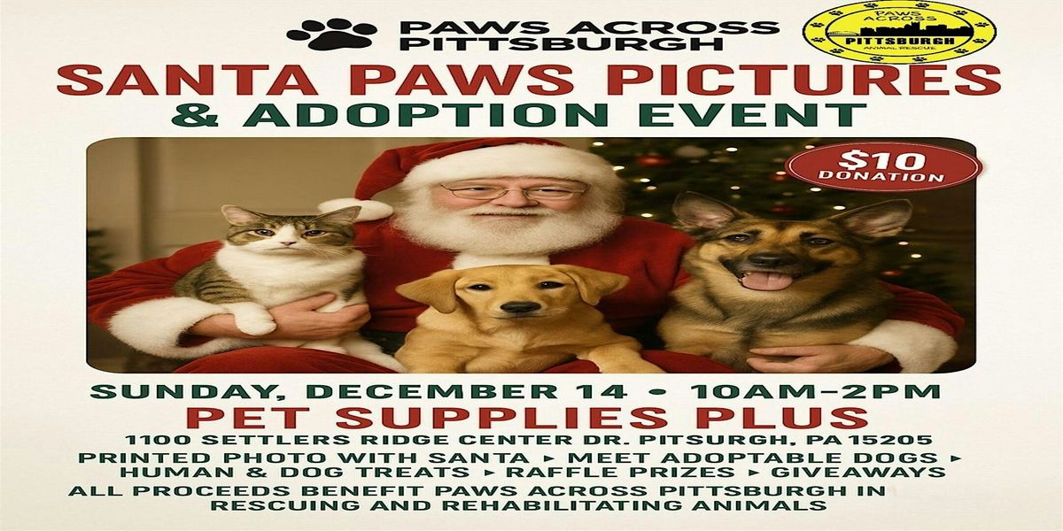 Santa Paws Pictures and Adoption Event at Pet Supplies Plus Robinson, 14 December | Event in Pittsburgh | AllEvents