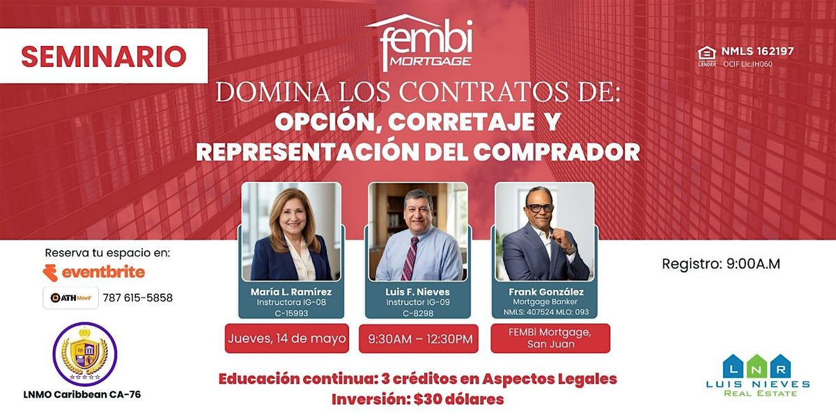 DOMINA LOS CONTRATOS DE OPCION, CORRETAJE Y DE REPRESENTACION DEL ...