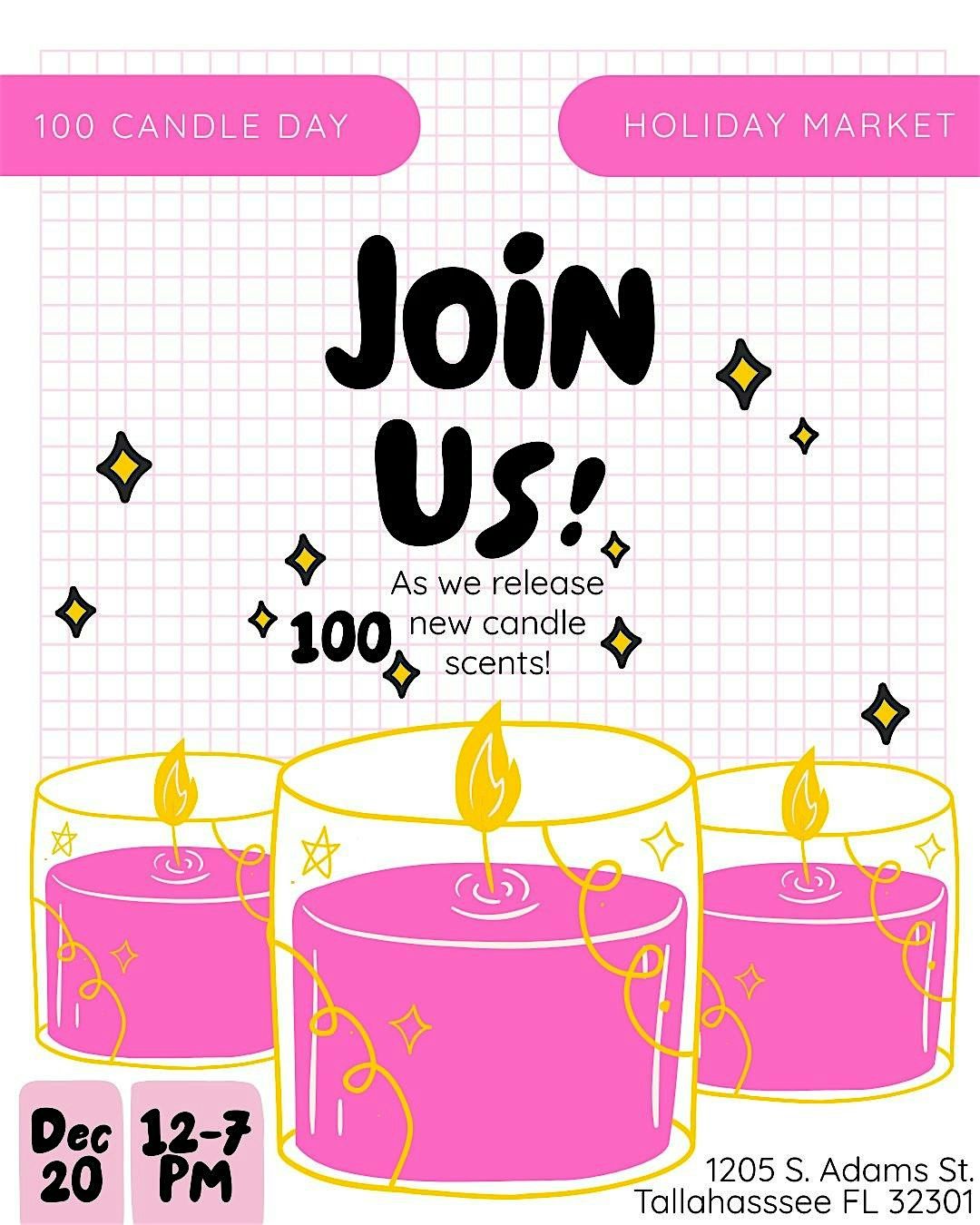 TFP 100 Candle Day | Shop Local Shop Small  | Holiday Winter Market, 20 December | Event in Tallahassee | AllEvents