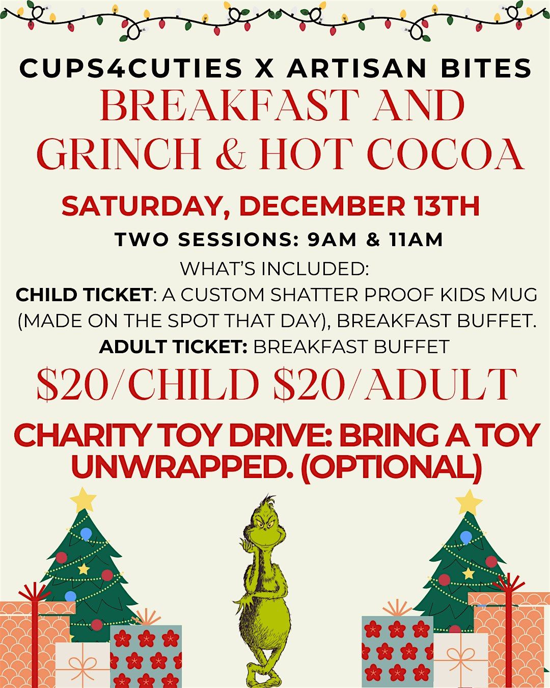 BREAKFAST WITH THE GRINCH!, 13 December | Event in Cranston | AllEvents