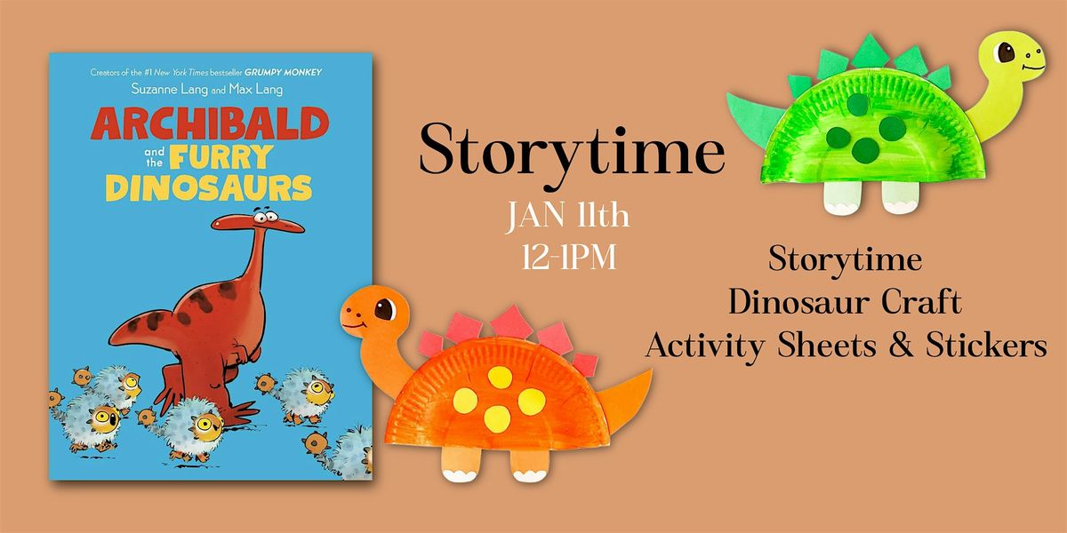 Archibald and the Furry Dinosaurs Storytime, 11 January | Event in Williamsport | AllEvents