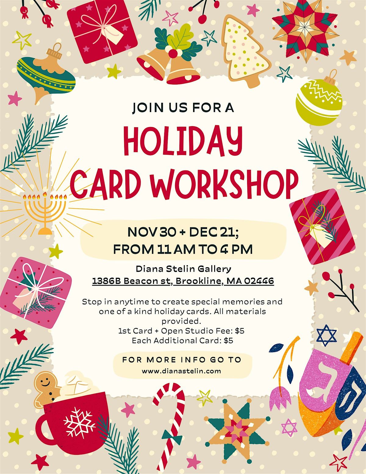 Holiday Card Workshop, 30 November | Event in Brookline | AllEvents