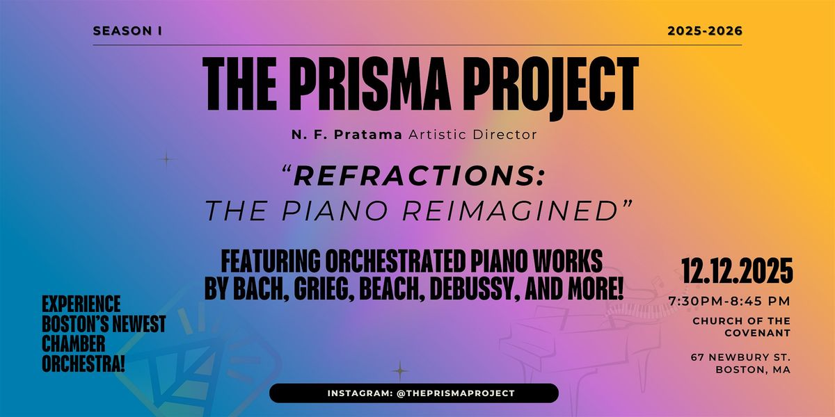 The PRISMA Project Inaugural Concert - Refractions: The Piano Reimagined, 12 December | Event in Boston | AllEvents