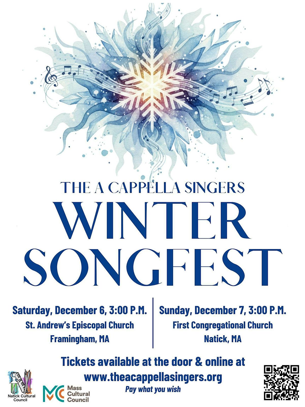 Winter Songfest with The A Cappella Singers, 7 December | Event in Natick | AllEvents