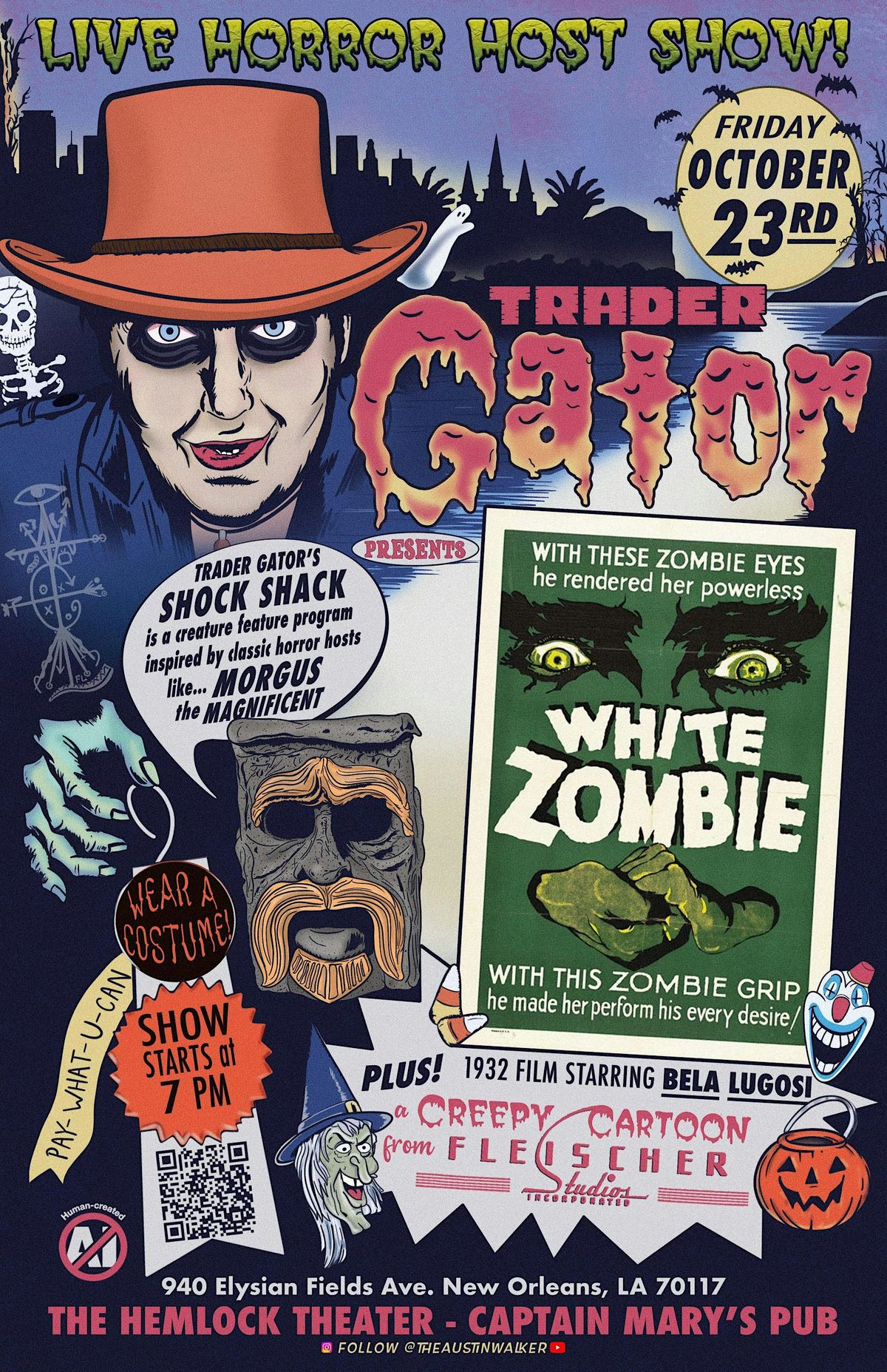 Trader Gators Shock Shack —featuring a screening of 1932s 