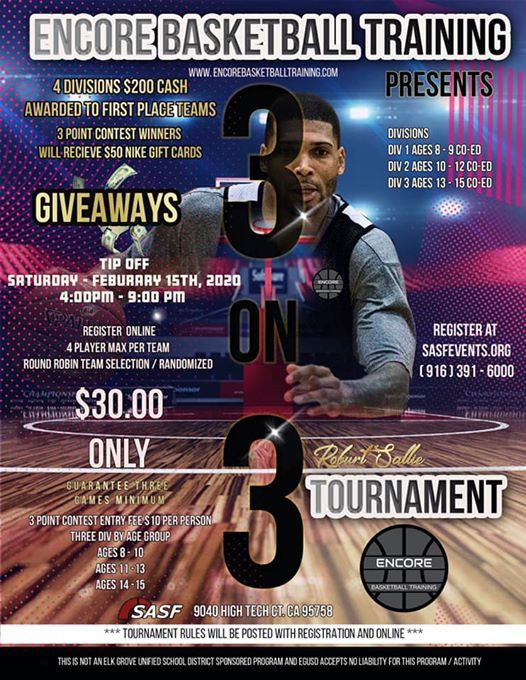 3 On 3 Winter Classic At Encore Basketball Training Elk Grove