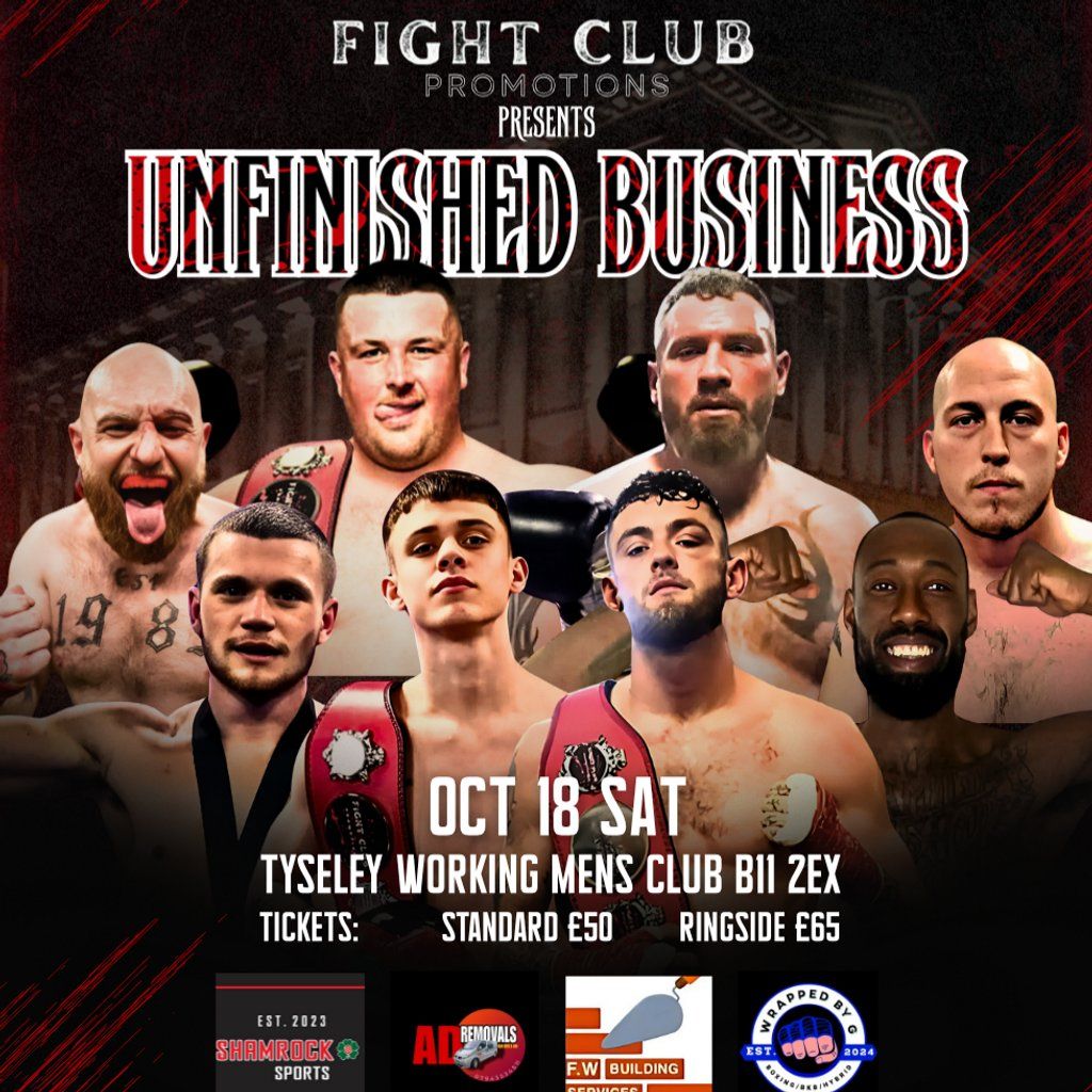 Fight Club Promotions  - Unfinished Buisness, 18 October | Event in Birmingham | AllEvents