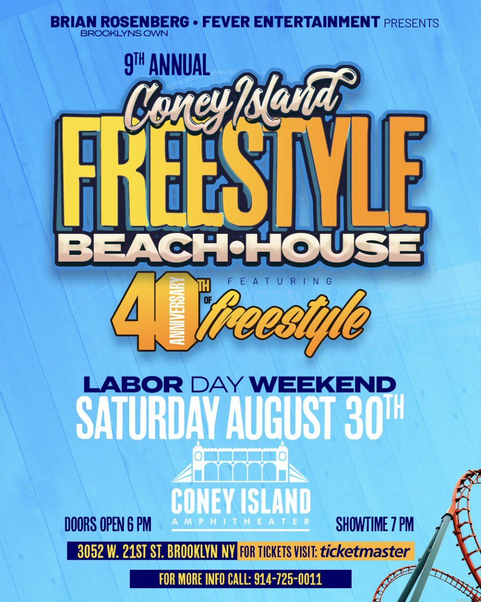 9th Annual Freestyle Beach House at Coney Island Amphitheater, 30 August | Event in Brooklyn | AllEvents