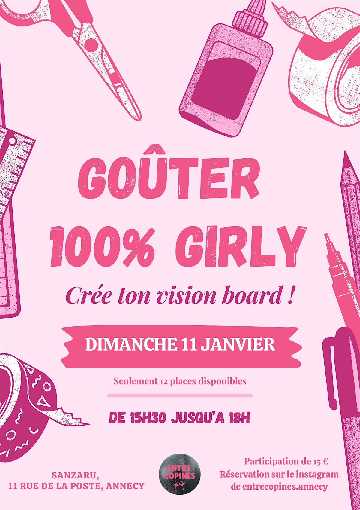 ATELIER VISION BOARD + GOÛTER 100% GIRLY, 11 January | Event in Annecy | AllEvents