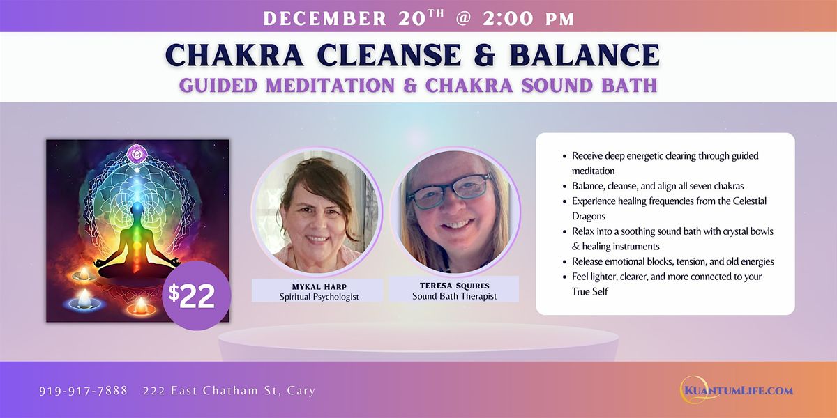 Chakra Cleanse & Balance, 20 December | Event in Cary | AllEvents