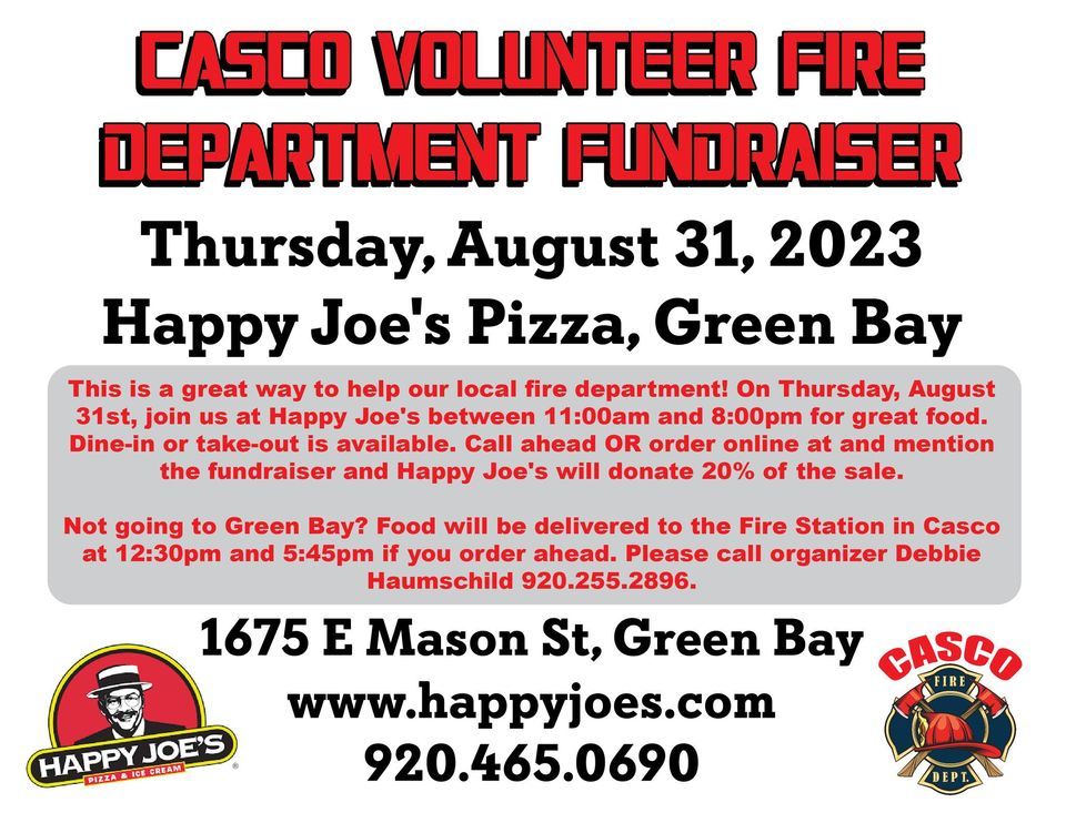 Happy Joes Pizza Fundraiser, Happy Joe's Pizza & Ice Cream (Green Bay