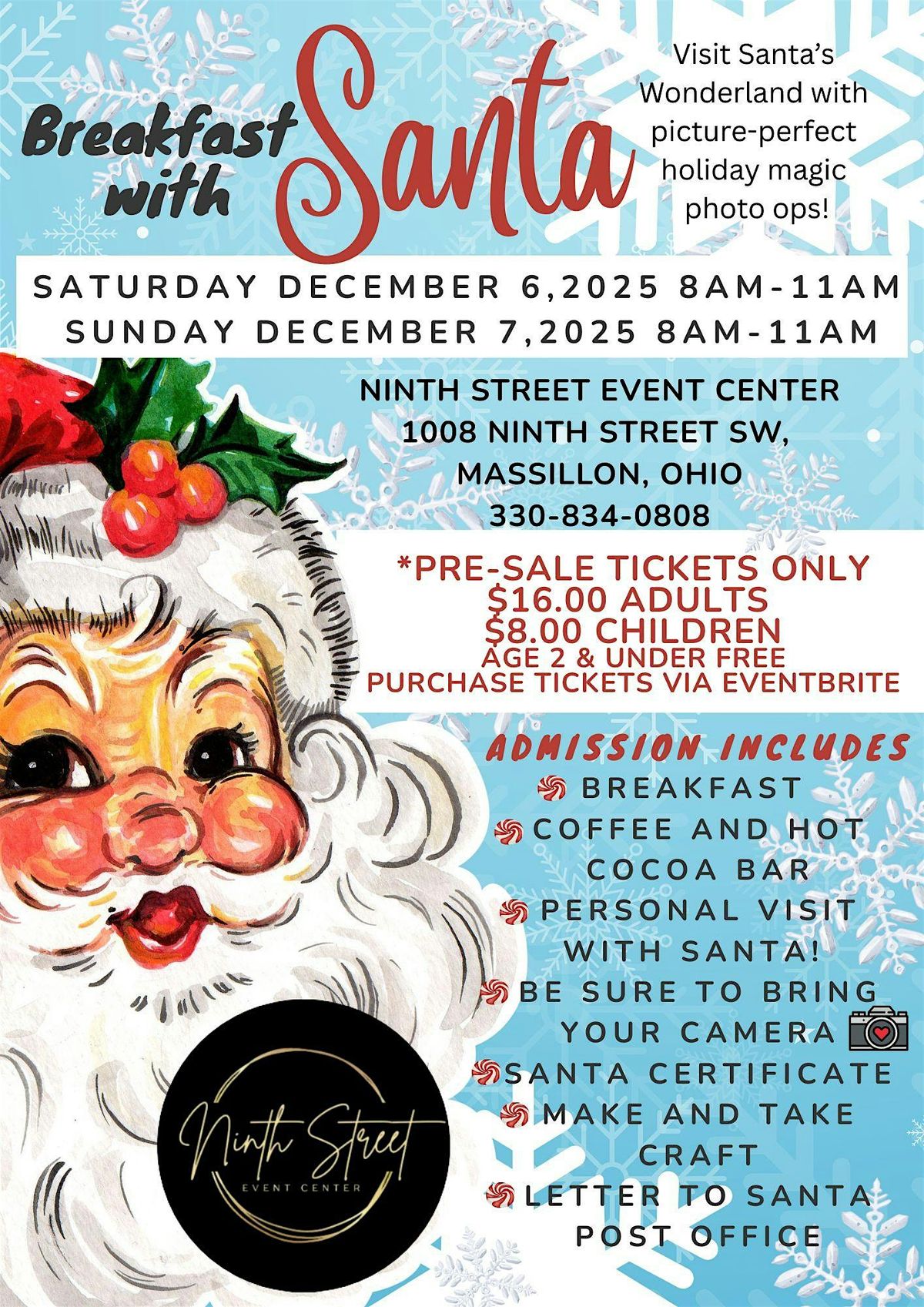 Sunday Breakfast with Santa at Ninth Street Event Center, 7 December | Event in Massillon | AllEvents