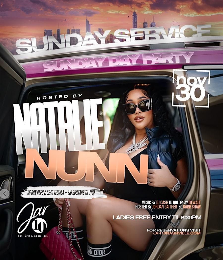 Natalie Nunn Hosts Sunday Funday at Jar 10!, 30 November | Event in Nashville | AllEvents