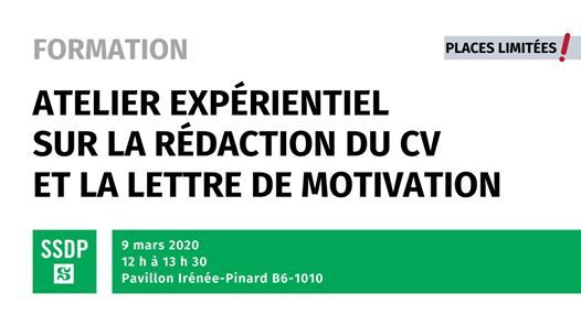 Atelier De Redaction Du Cv Et De La Lettre De Motivation At