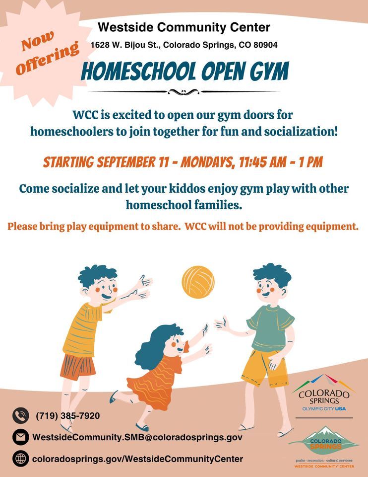 Homeschool Open Gym, Westside Community Center, Securitywidefield