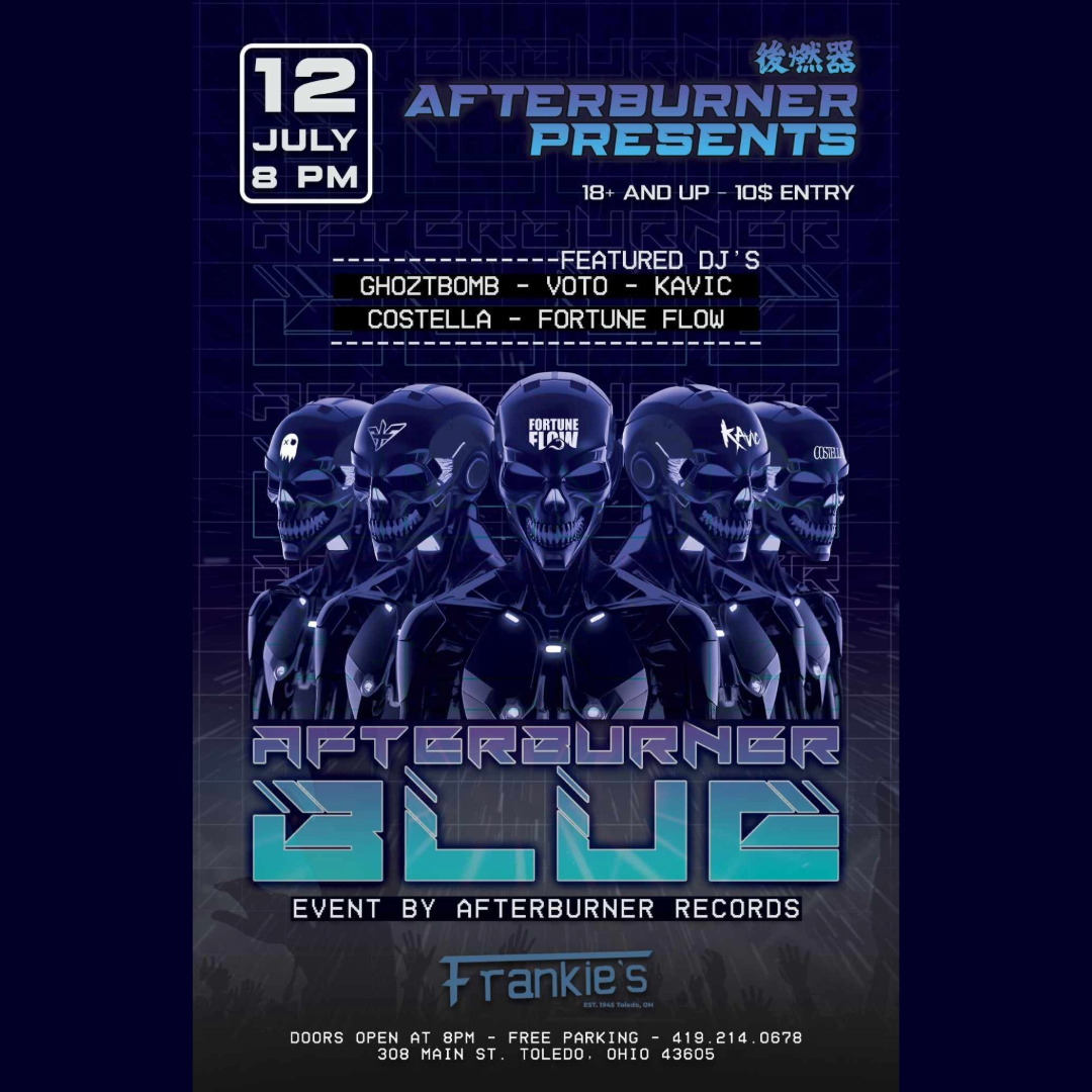 Afterburner Blue at Frankies, 12 July | Event in Toledo | AllEvents