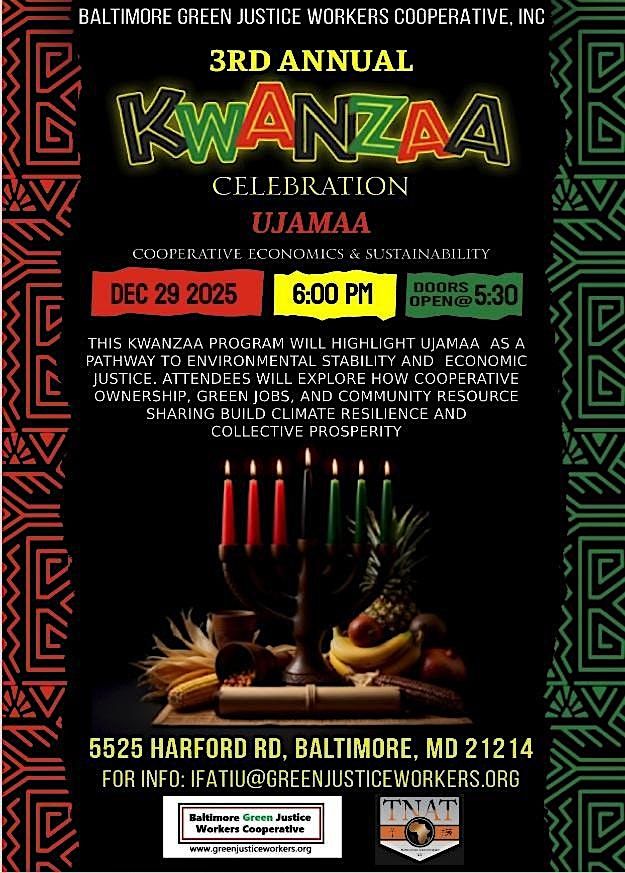 3rd Annual Kwanzaa Celebration sponsored by BGJWC & TNAT, 29 December | Event in Baltimore | AllEvents