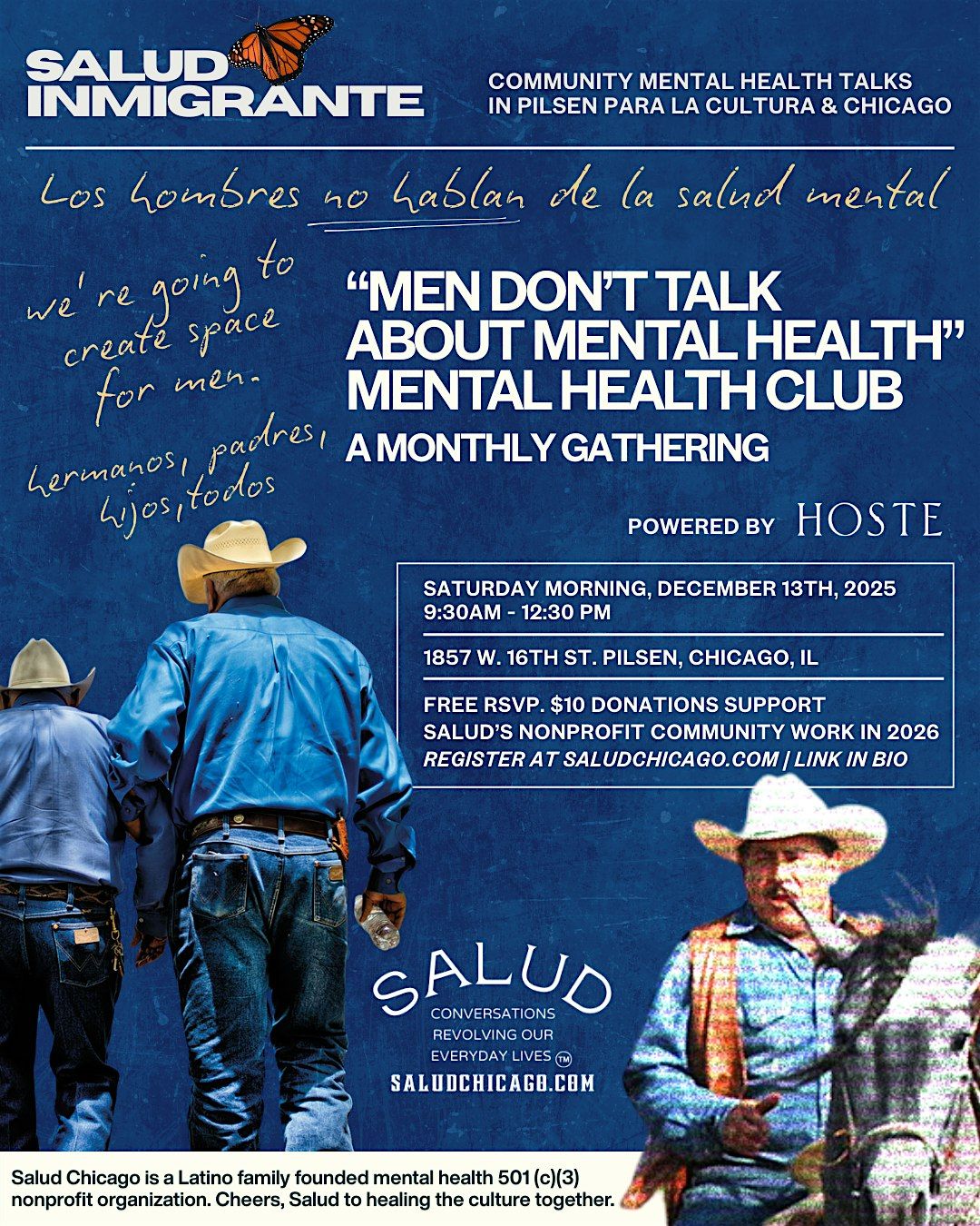 Salud's "Men Don't Talk About Mental Health" Mental Health Club, 13 December | Event in Chicago
