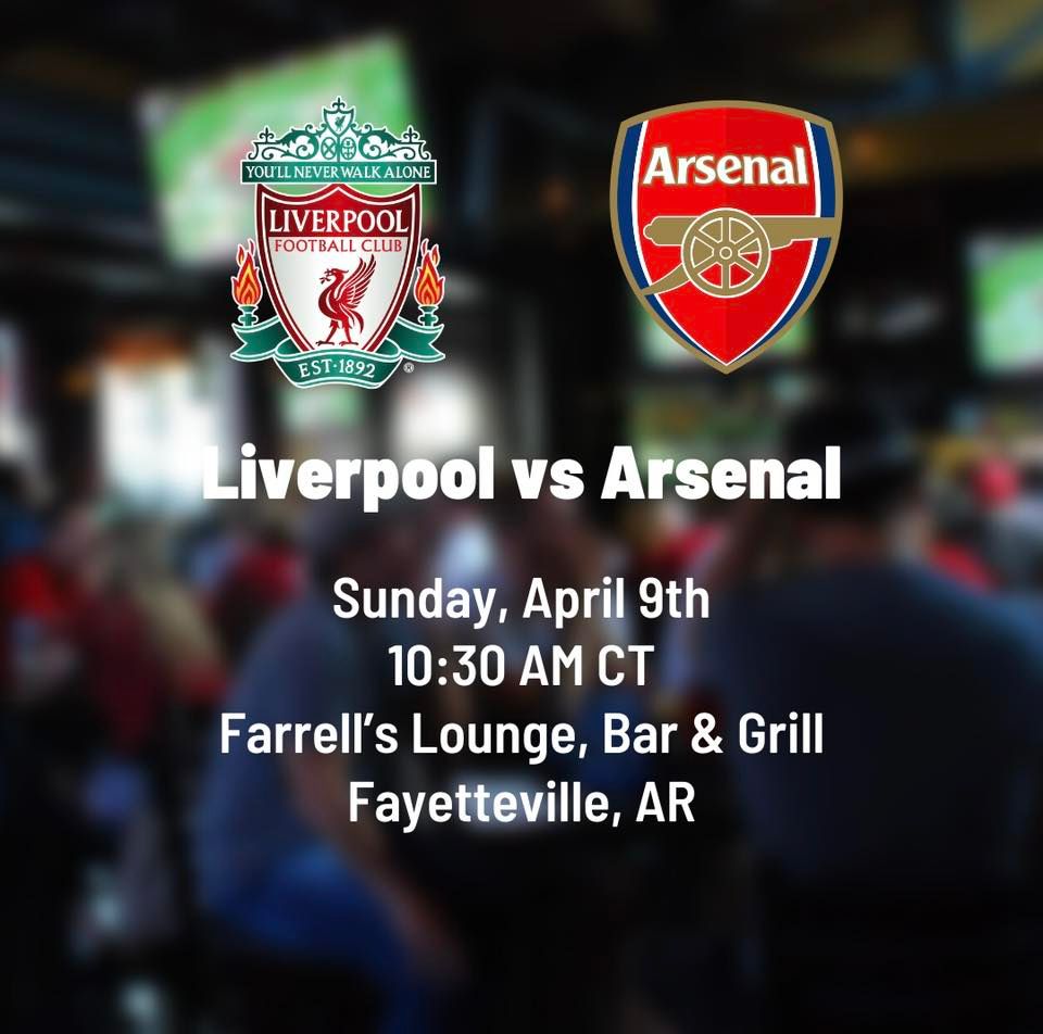 Arsenal vs Liverpool Watch Party, Farrell's Lounge, Bar and Grill
