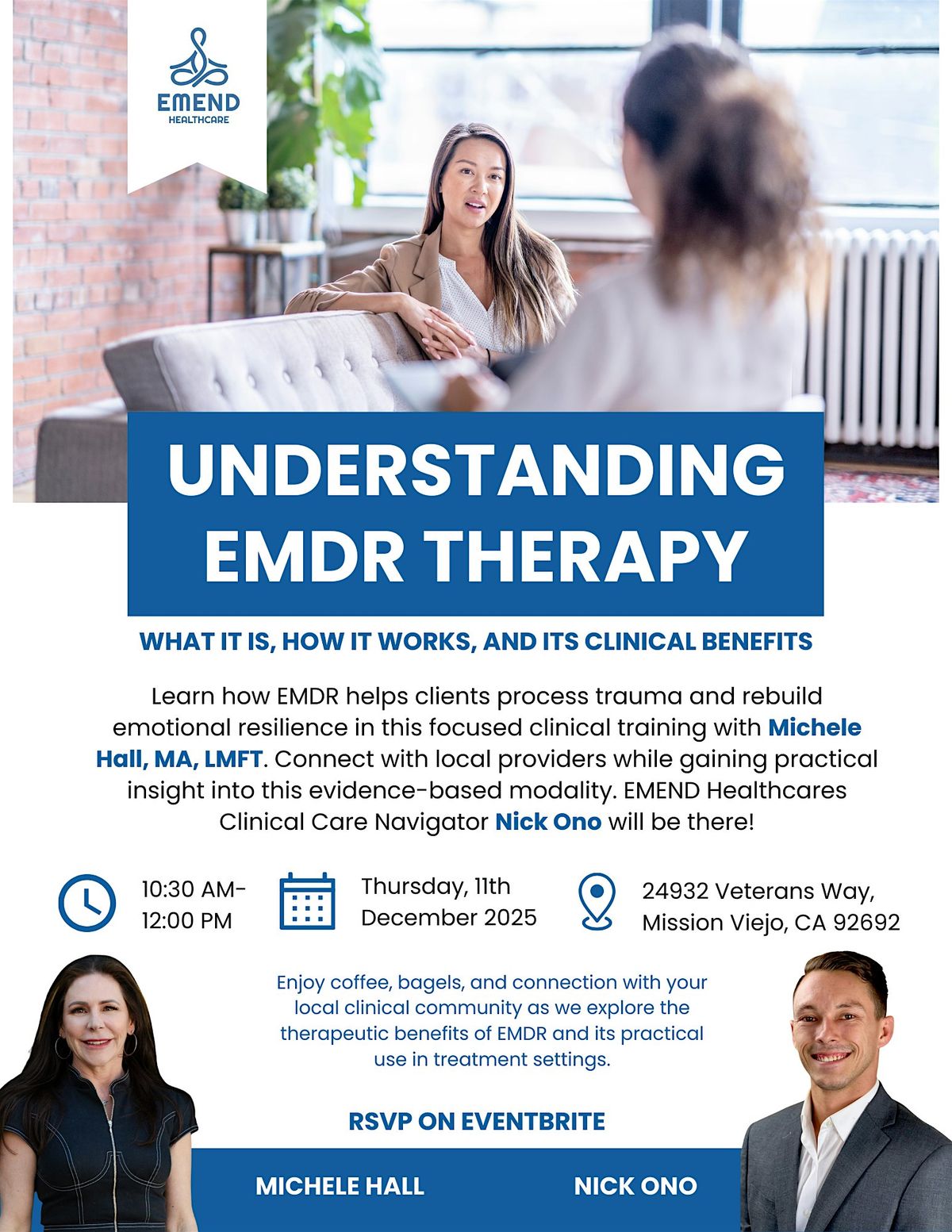 Understanding EMDR - Clinical Event Sponsored by EMEND Healthcare, 11 December | Event in Mission Viejo | AllEvents