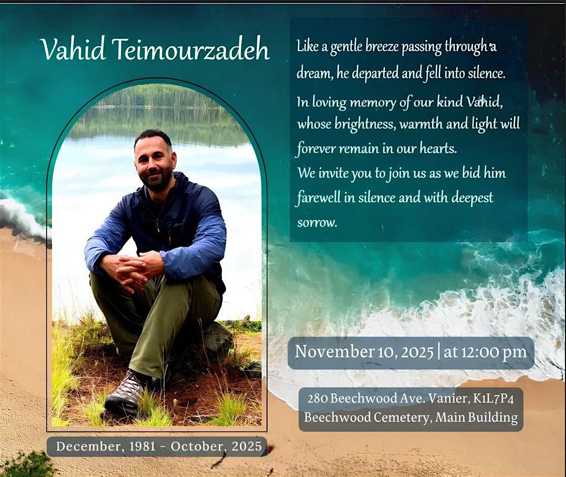 Celebration of Vahid's life, 19 December | Event in Gatineau | AllEvents