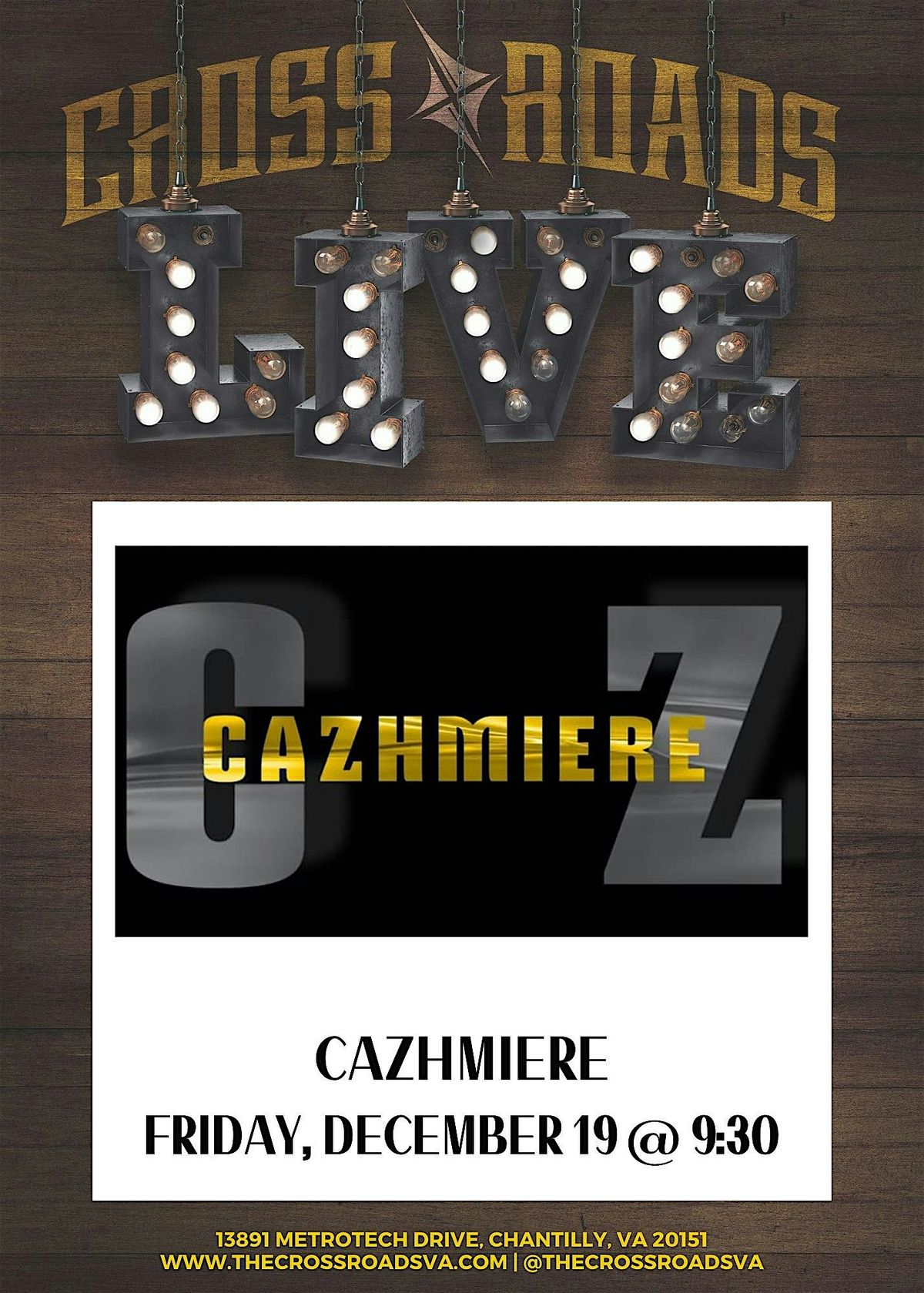 Crossroads Live Presents: Cazhmiere, 19 December | Event in Chantilly | AllEvents