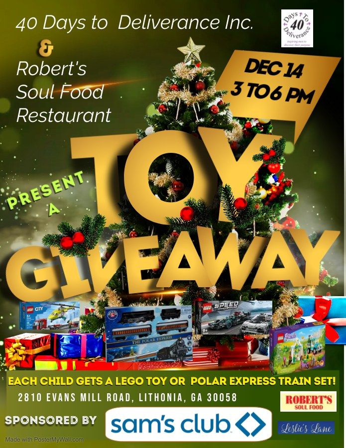 Roberts Christmas Toy Giveaway Presented by 40 Days to Deliverance Inc., Robert