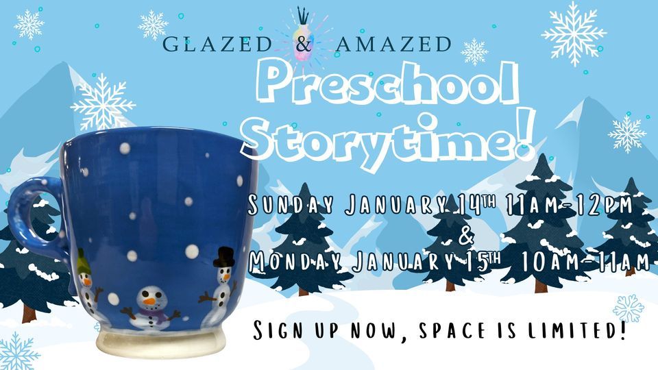 Preschool Storytime! January 2024, Glazed & Amazed, Edmonds, January 14