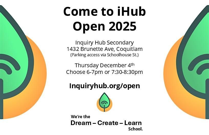Inquiry Hub Secondary School Open House, 4 December | Event in Coquitlam | AllEvents