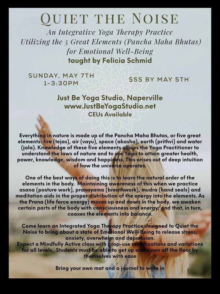 Quiet the Noise Integrative Yoga Therapy & the 5 Great Elements for