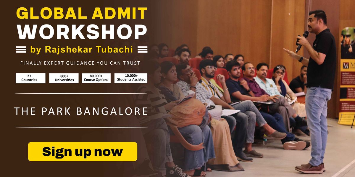Global Admit Workshop - Rajshekar Tubachi, 30 November | Event in Bangalore | AllEvents