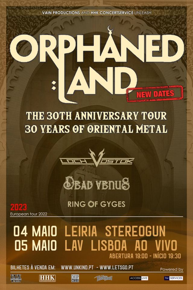 NOVA DATA - ORPHANED LAND - "The 30th Anniversary tour", 4 May | Event in Leiria | AllEvents.in