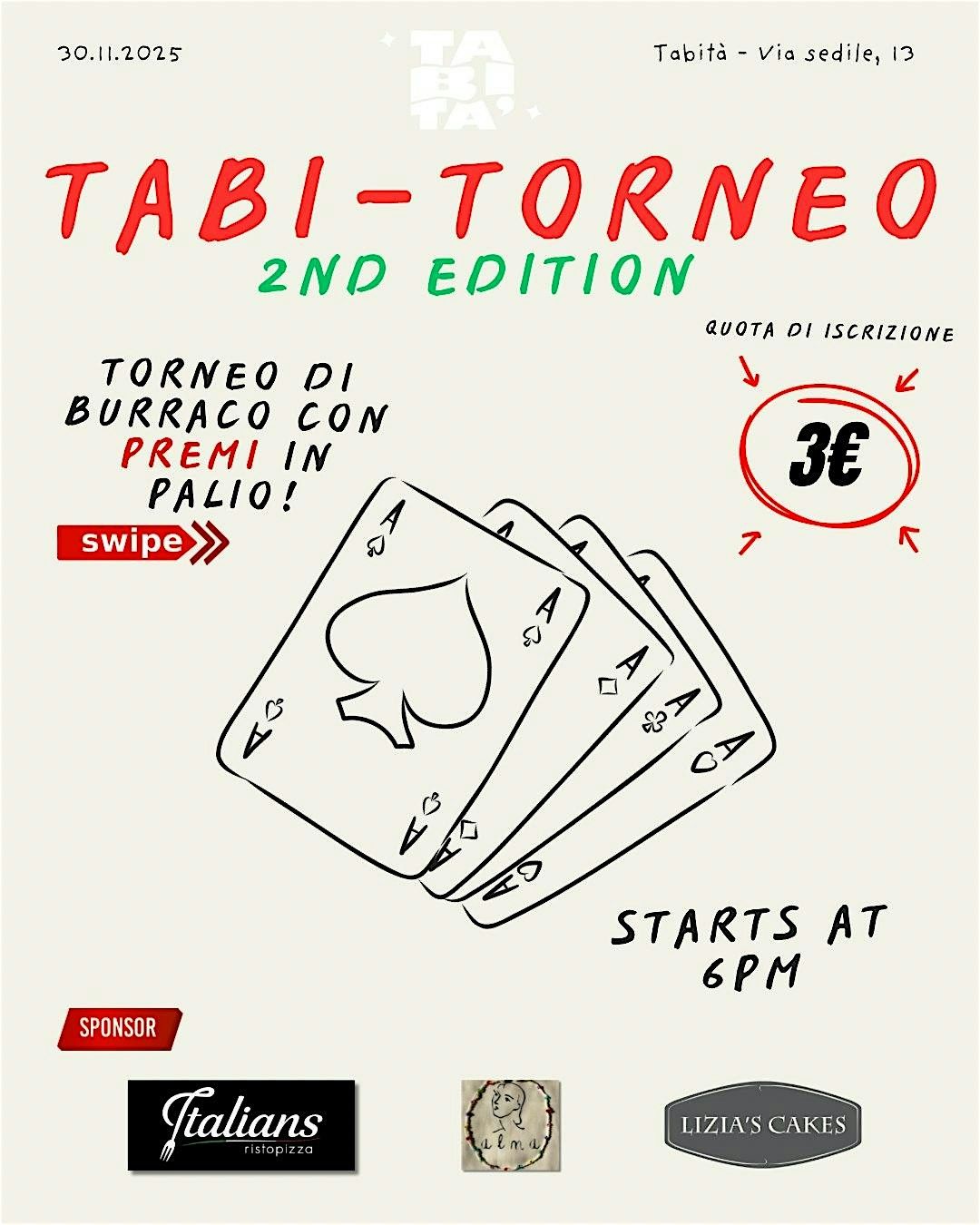 TABI-TORNEO, 30 November | Event in Acquaviva delle Fonti | AllEvents
