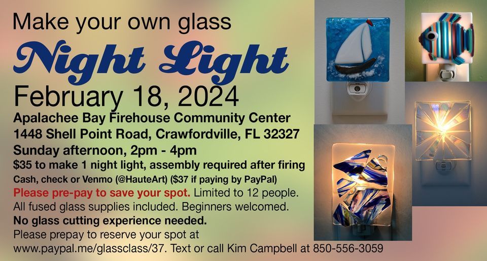 SHELL POINT - Make Your Own Glass Night Light, 1448 Old Shell Point Rd ...
