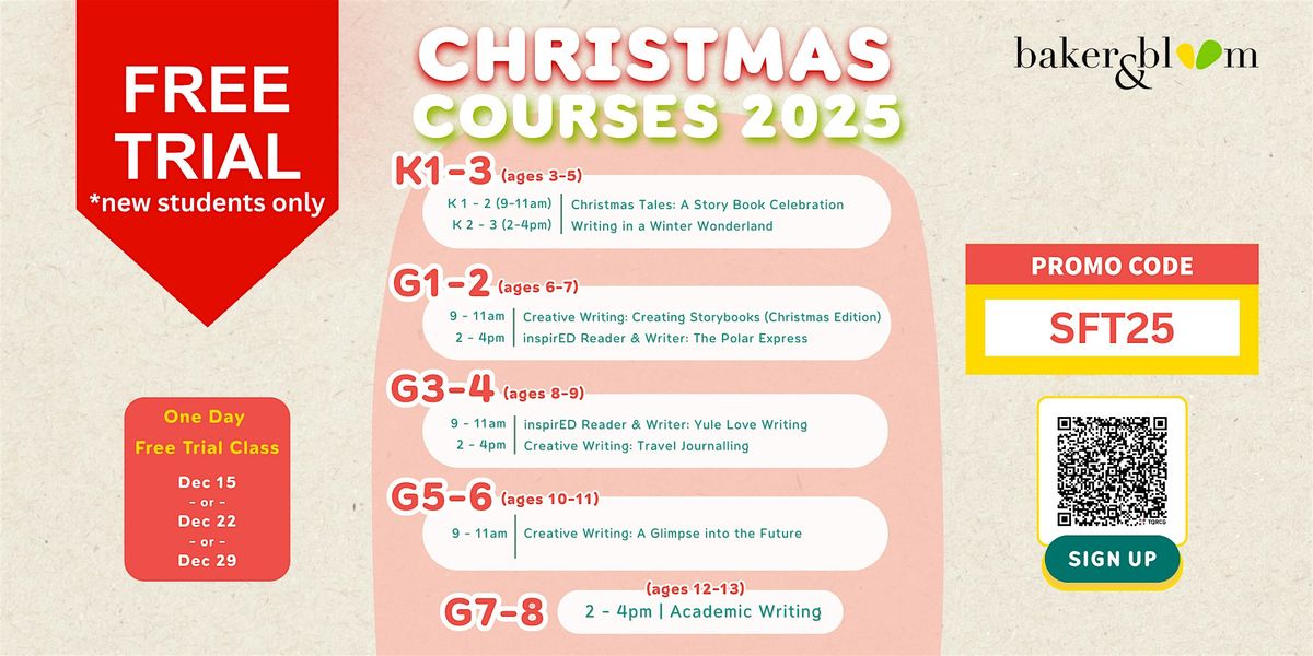 Join Us for a FREE Christmas Workshop at Baker & Bloom!, 15 December | Event in Admiralty | AllEvents